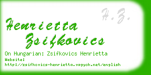 henrietta zsifkovics business card